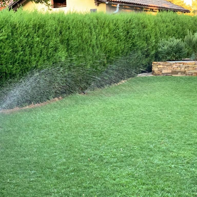 Gartenbewässerung durch Sprühregner